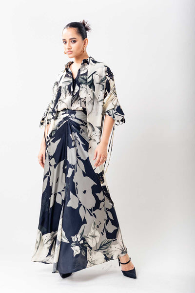 Nupur Kanoi Double Layer Shirt  Skirt Set indian designer wear online shopping melange singapore 