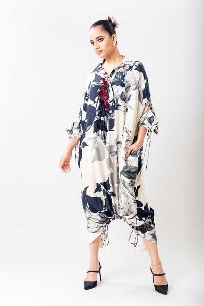 Nupur Kanoi Drawstring Shirt Dress indian designer wear online shopping melange singapore 
