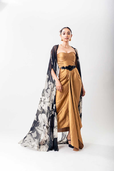 Nupur Kanoi Dress With Black Cape Set indian designer wear online shopping melange singapore 