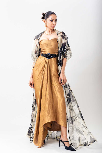 Nupur Kanoi Dress With Cape Set indian designer wear online shopping melange singapore 