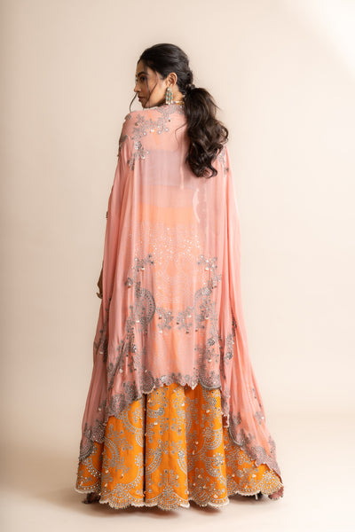 Nupur Kanoi Embroidered Lehenga Set Old Rose indian designer wear online shopping melange singapore