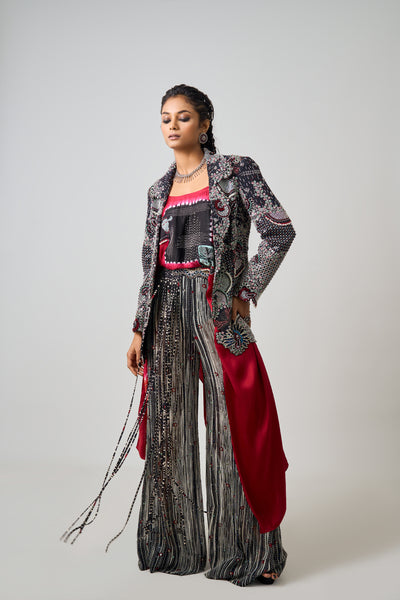 Nupur Kanoi Hand-Embroidered Blazer Set indian designer wear online shopping melange singapore