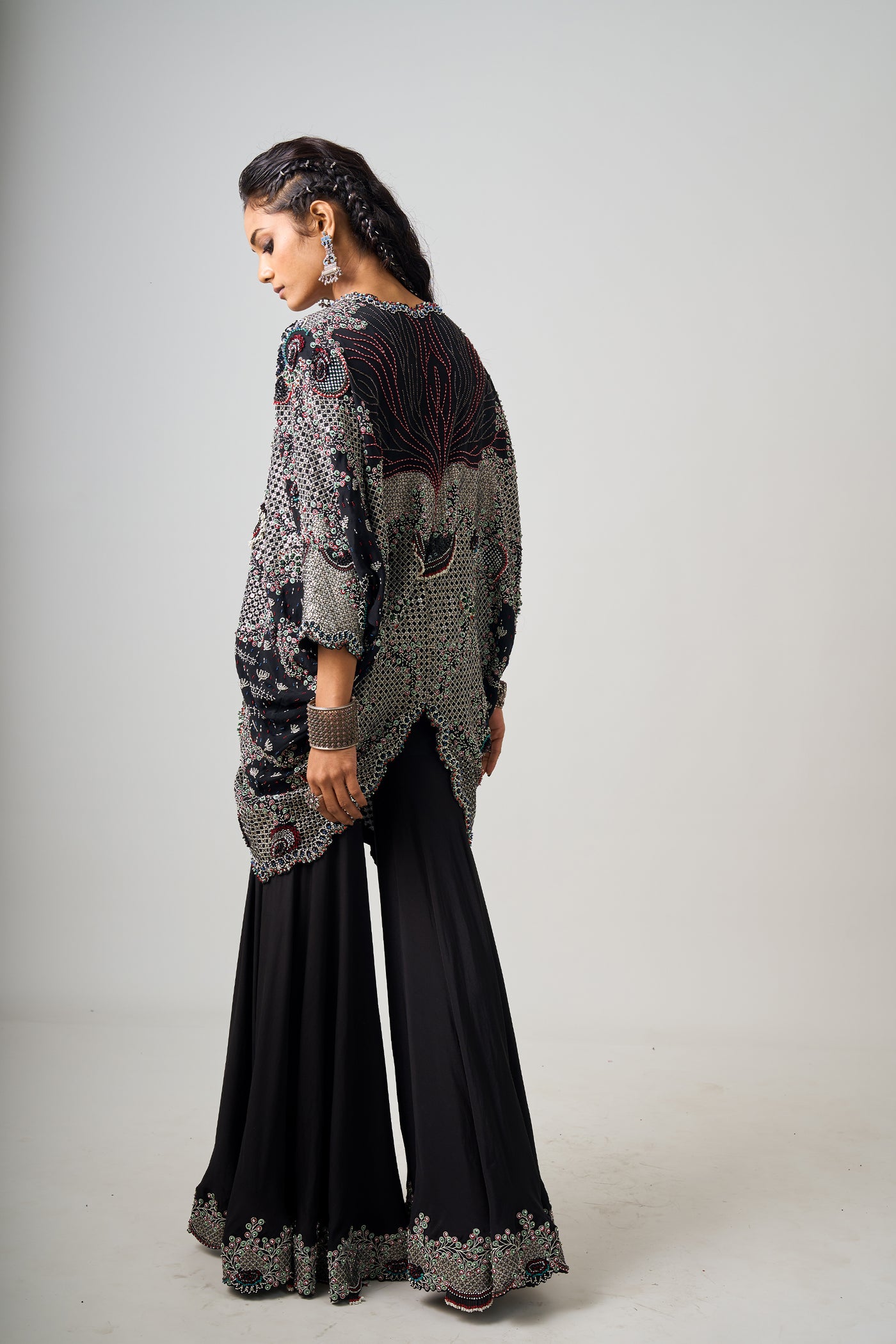 Nupur Kanoi Hand-Embroidered Gharara Set indian designer wear online shopping melange singapore
