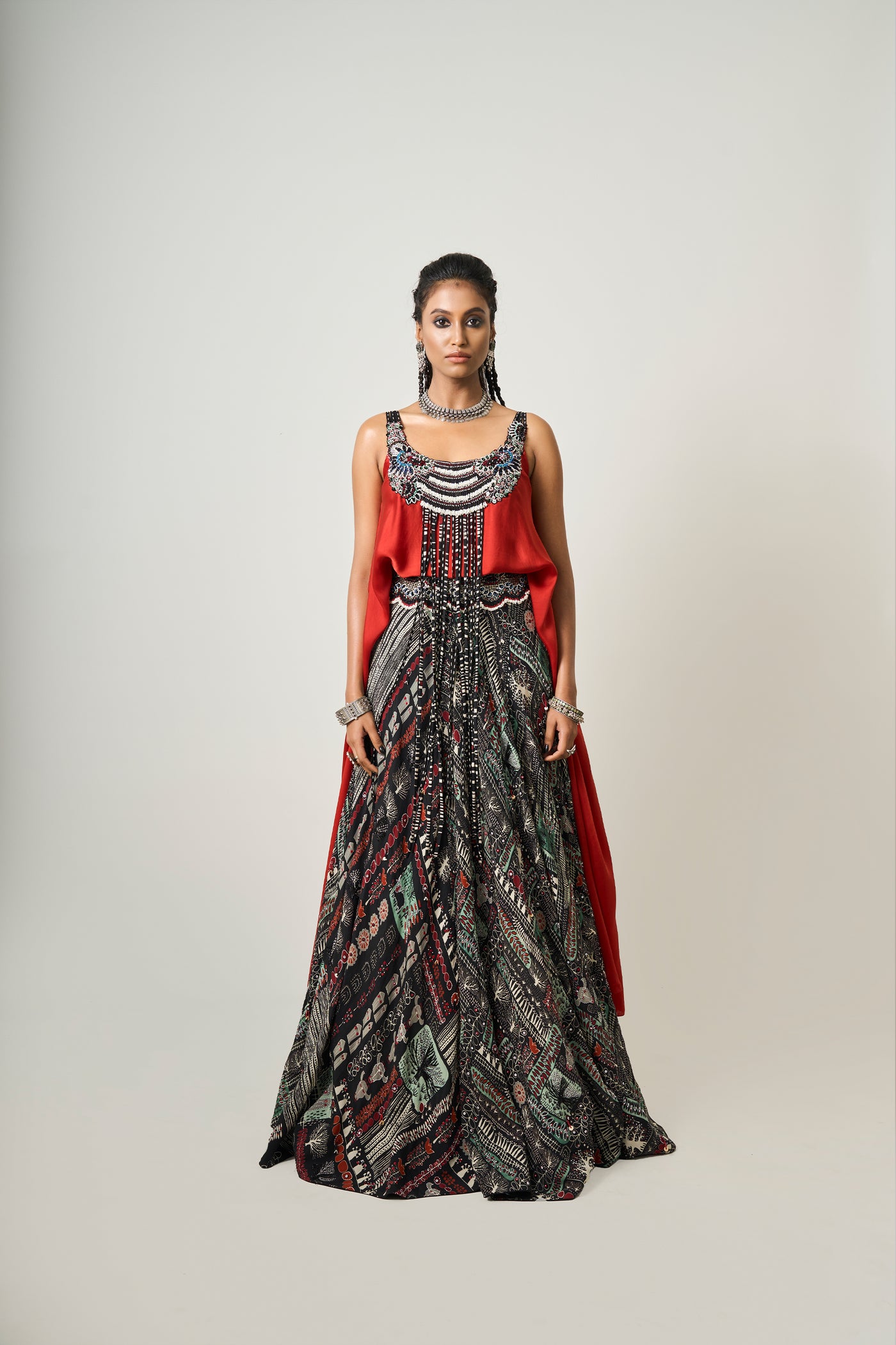 Nupur Kanoi Hand-Embroidered Lehenga Singlet And Lehenga Set indian designer wear online shopping melange singapore
