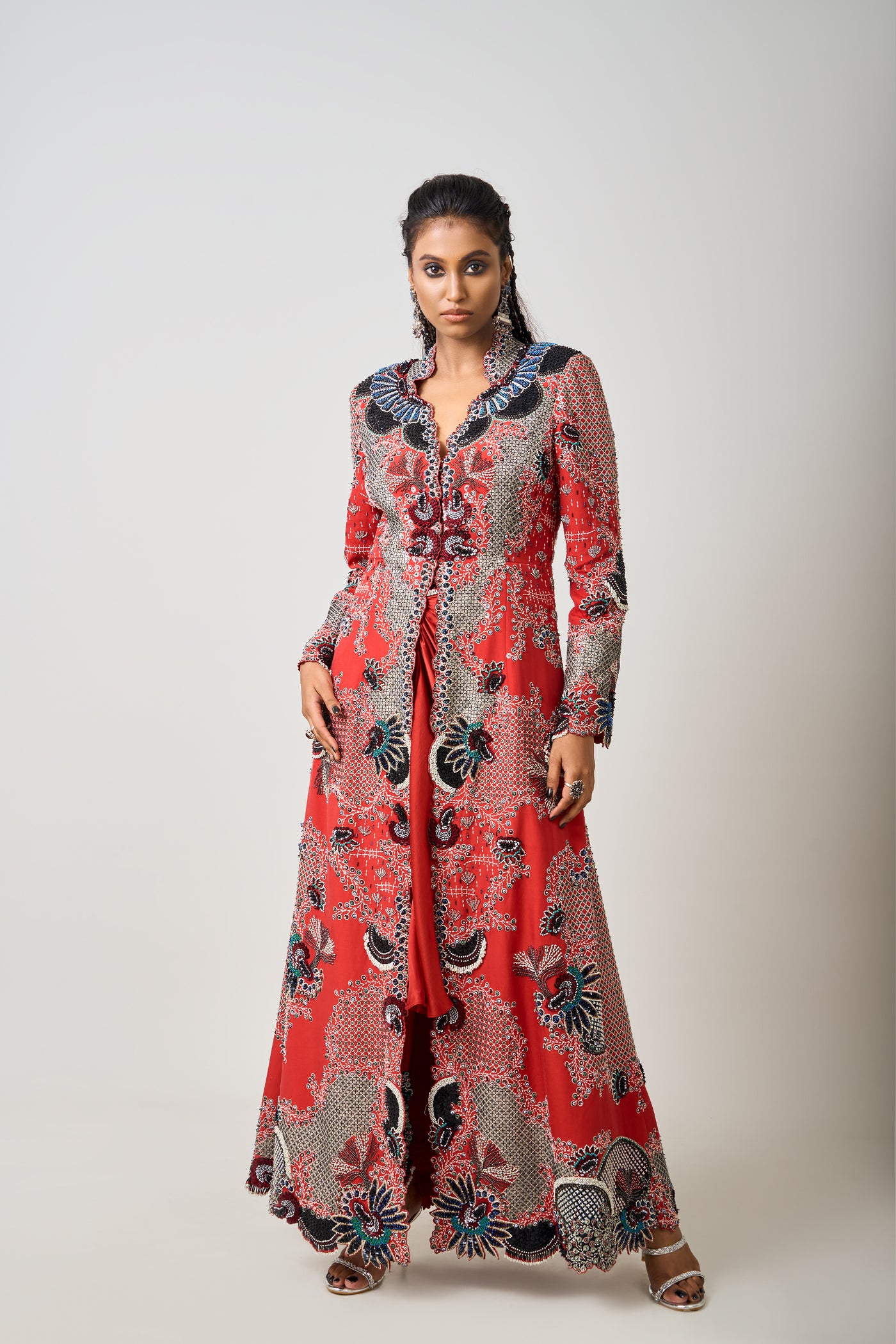 Nupur Kanoi Hand-Embroidered Skirt Set indian designer wear online shopping melange singapore
