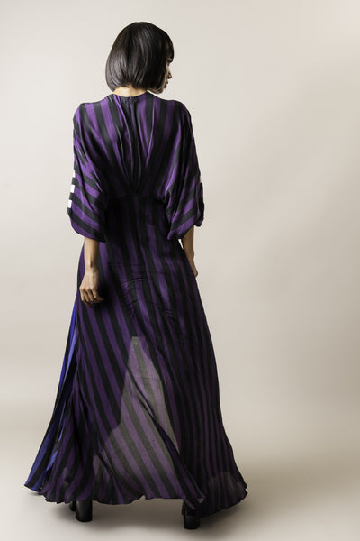 Nupur Kanoi Hankie Dress Aubergine And Cobalt indian designer wear online shopping melange singapore