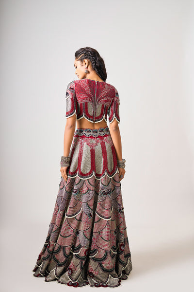 Nupur Kanoi High-Neck Lehenga Set indian designer wear online shopping melange singapore
