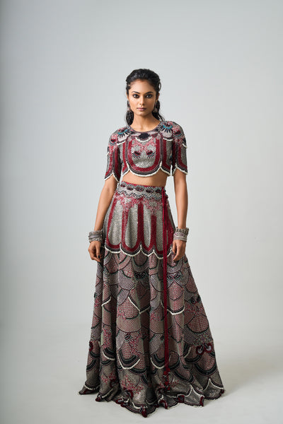Nupur Kanoi High-Neck Lehenga Set indian designer wear online shopping melange singapore
