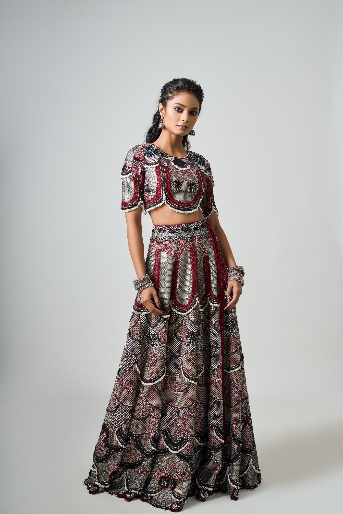 Nupur Kanoi High-Neck Lehenga Set indian designer wear online shopping melange singapore
