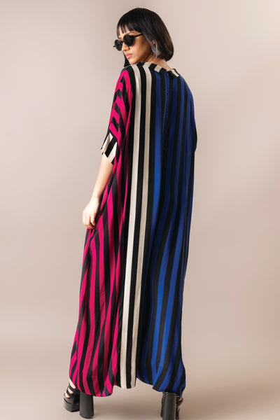 Nupur Kanoi Kaftan Jumpsuit Cobalt And Magenta indian designer wear online shopping melange singapore