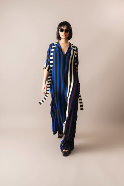 Nupur Kanoi Kaftan Jumpsuit Cobalt indian designer wear online shopping melange singapore