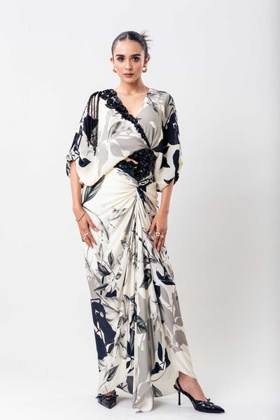 Nupur Kanoi Kimono Wrap Top Skirt Set indian designer wear online shopping melange singapore 