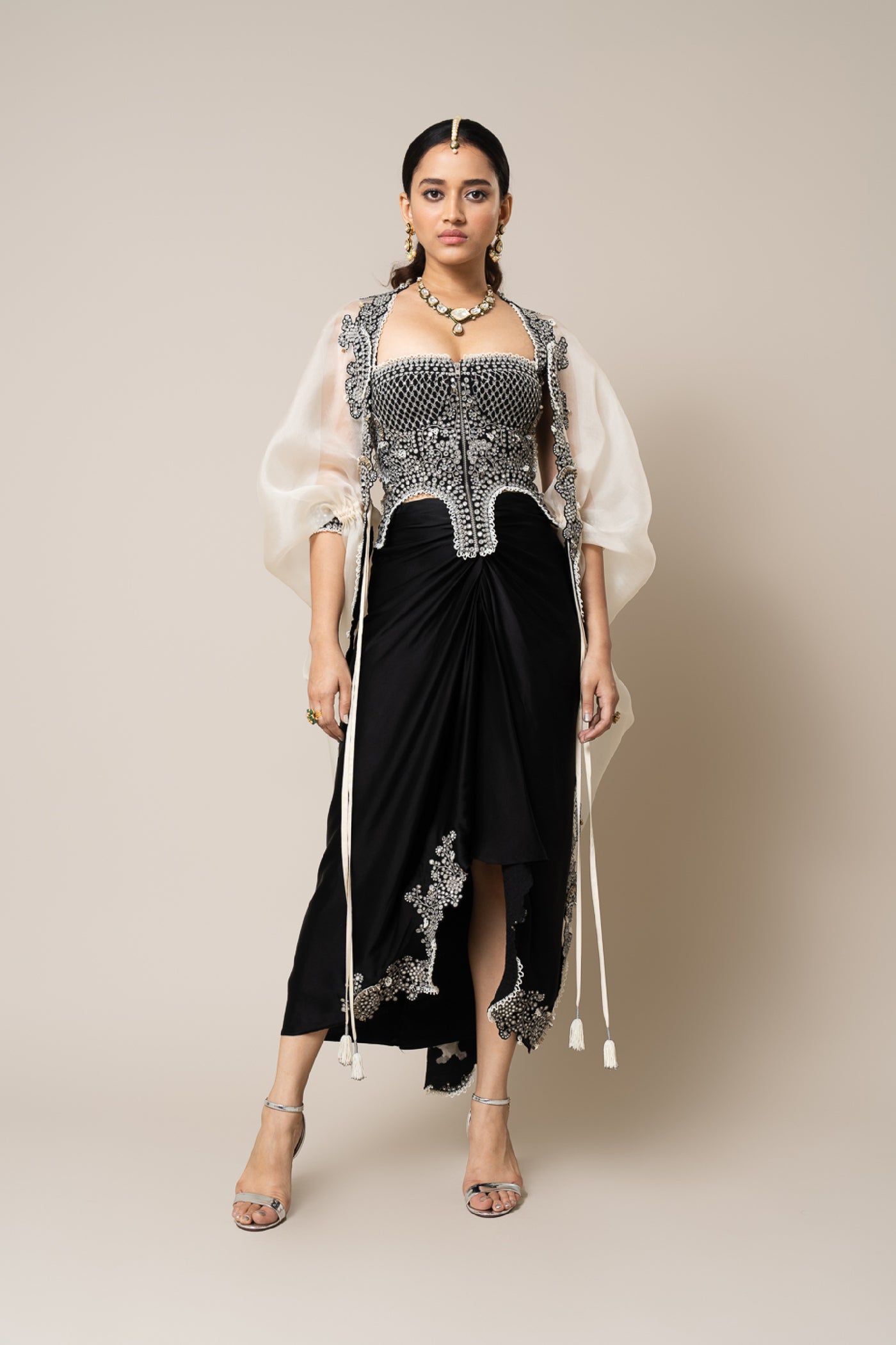 Nupur Kanoi Kite With Corset And Skirt Set indian designer wear online shopping melange singapore