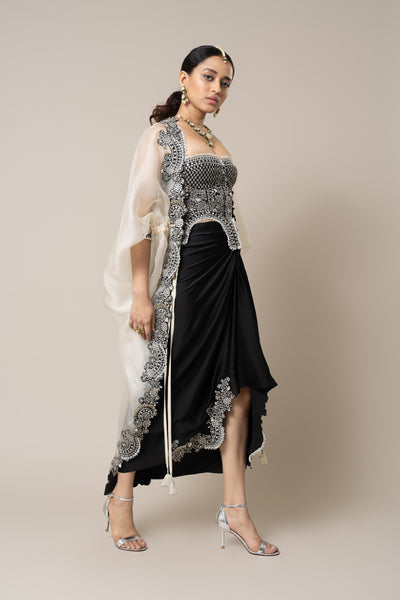 Nupur Kanoi Kite With Corset And Skirt Set indian designer wear online shopping melange singapore