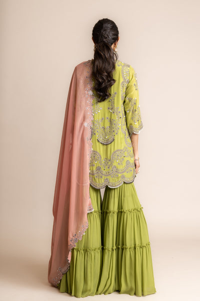 Nupur Kanoi Kurti Set Old Rose  indian designer wear online shopping melange singapore