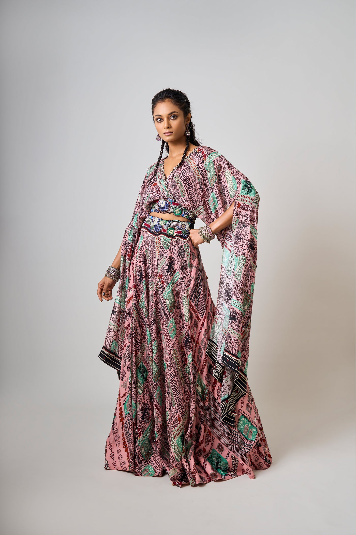 Nupur Kanoi Long Kaftan Lehenga Set indian designer wear online shopping melange singapore