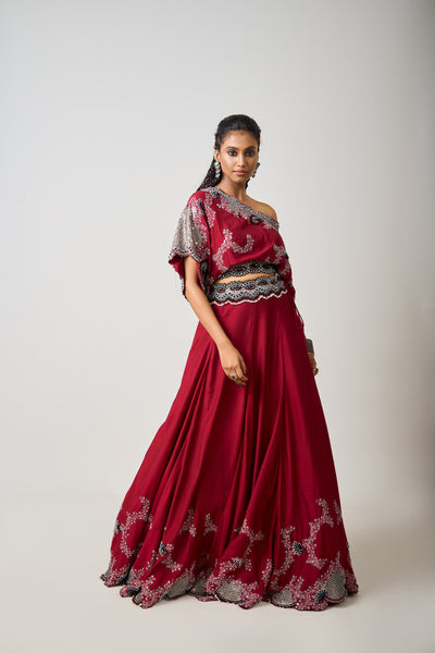 Nupur Kanoi Off-Shoulder Lehenga Set indian designer wear online shopping melange singapore