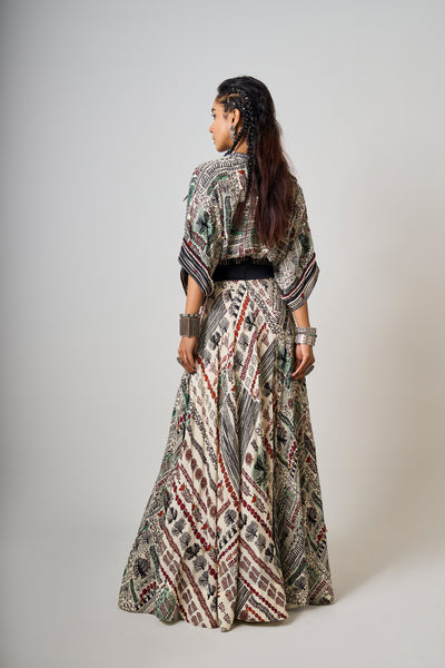 Nupur Kanoi Off-White Printed Lehenga Set indian designer wear online shopping melange singapore