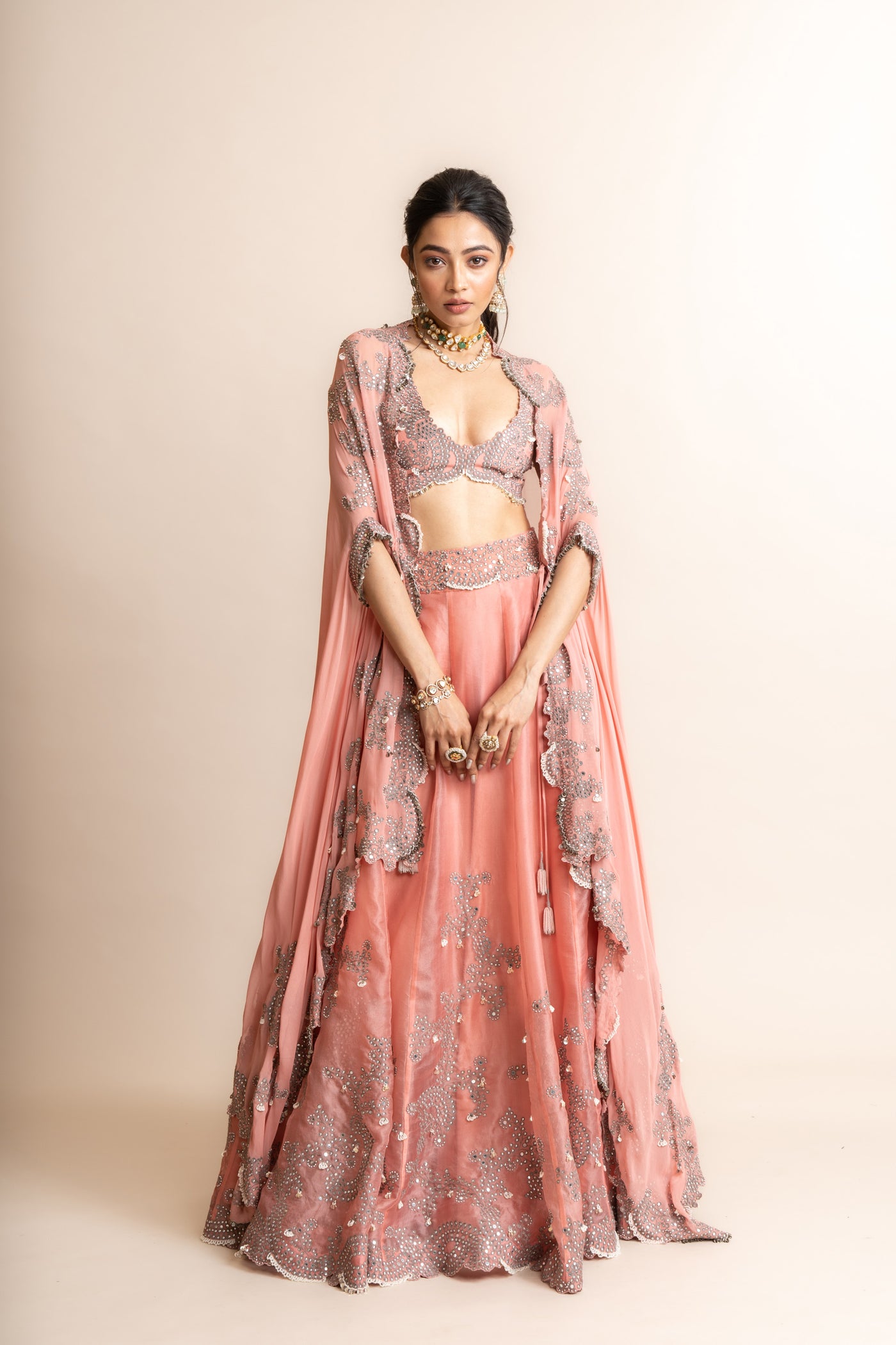 Nupur Kanoi Organza Lehenga Set indian designer wear online shopping melange singapore