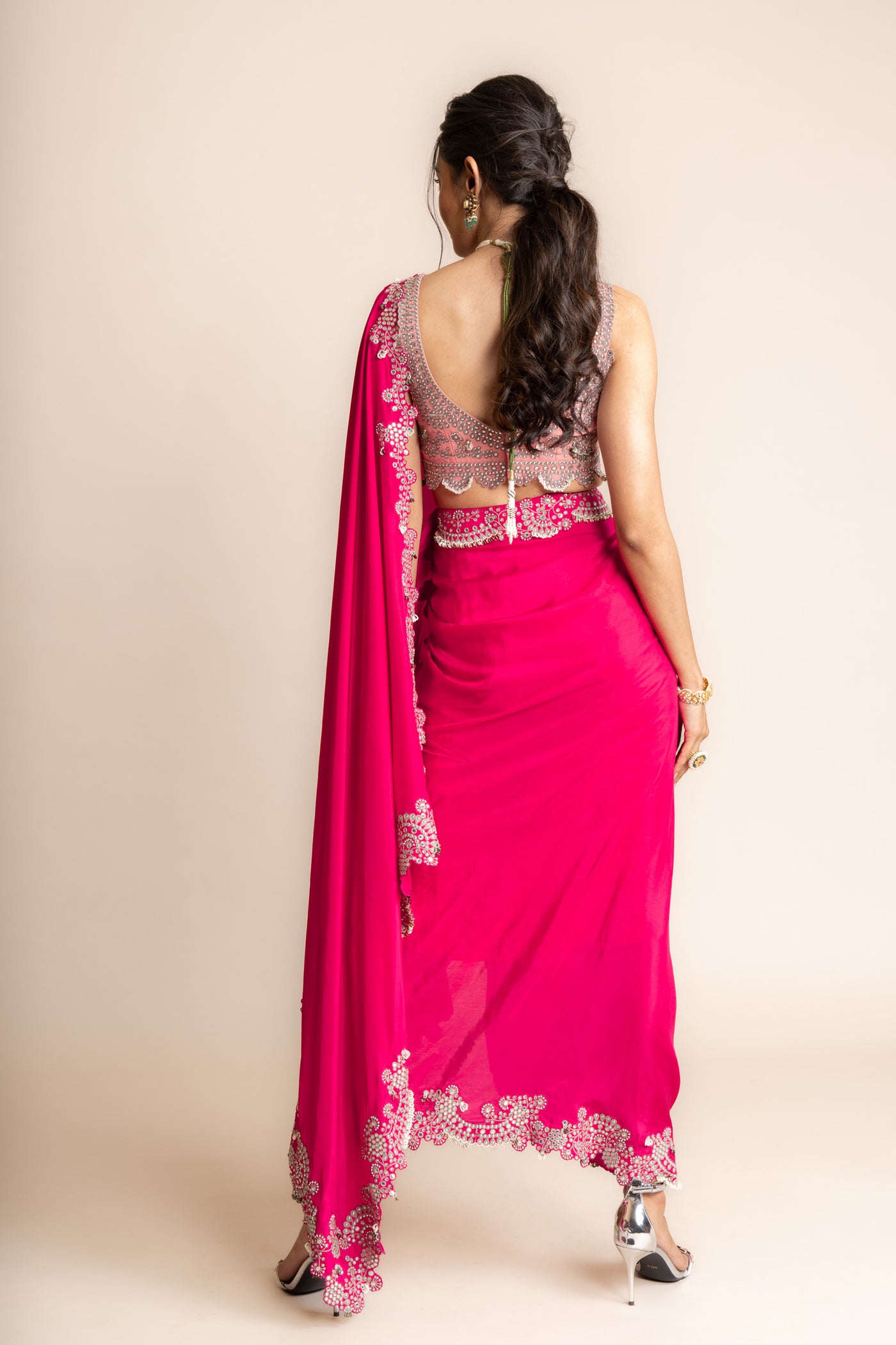 Nupur Kanoi Pre Draped Sari Set indian designer wear online shopping melange singapore