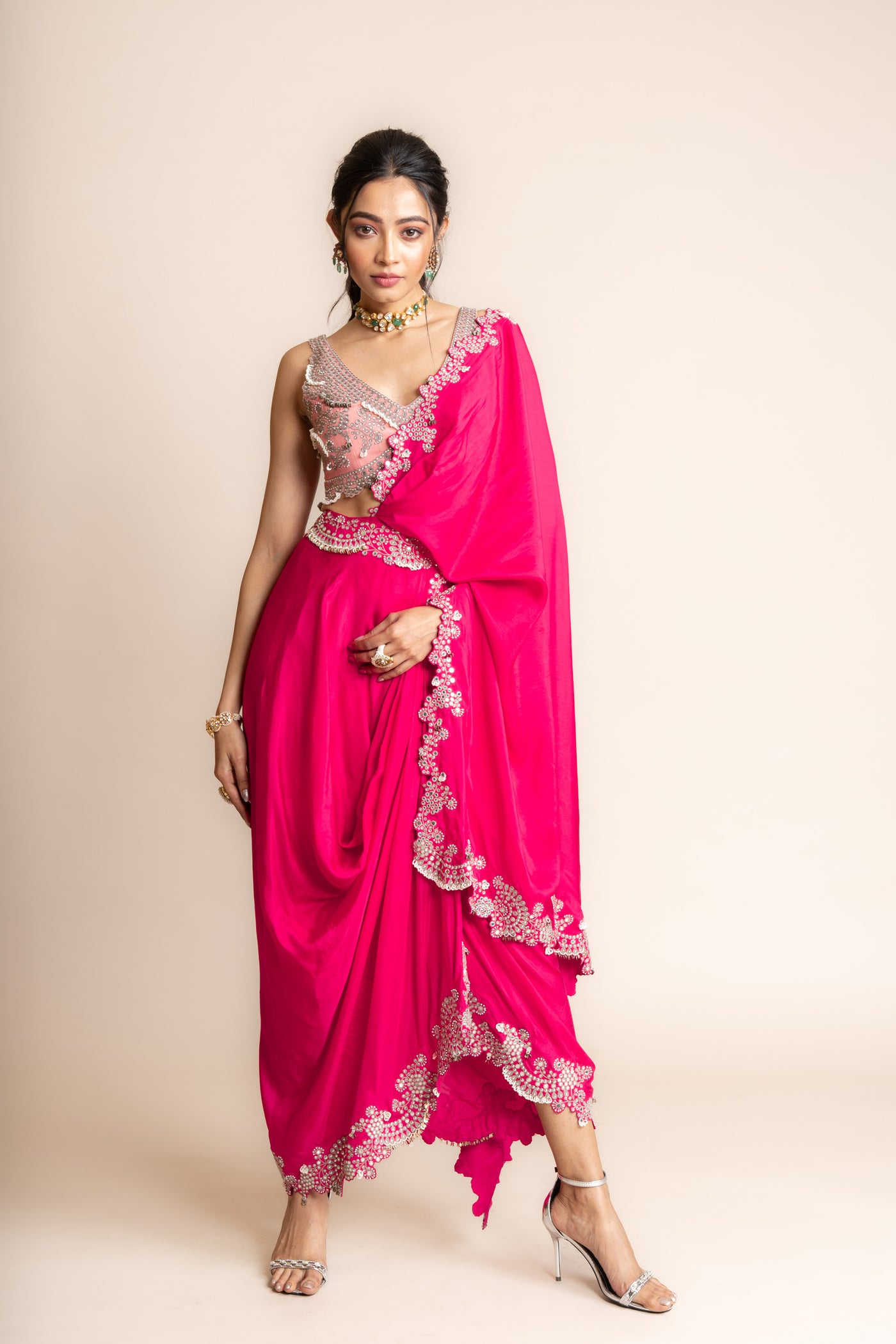 Nupur Kanoi Pre Draped Sari Set indian designer wear online shopping melange singapore