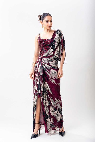 Nupur Kanoi PreDraped Sari Set indian designer wear online shopping melange singapore 