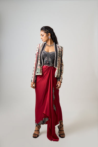 Nupur Kanoi Short Blazer Set indian designer wear online shopping melange singapore
