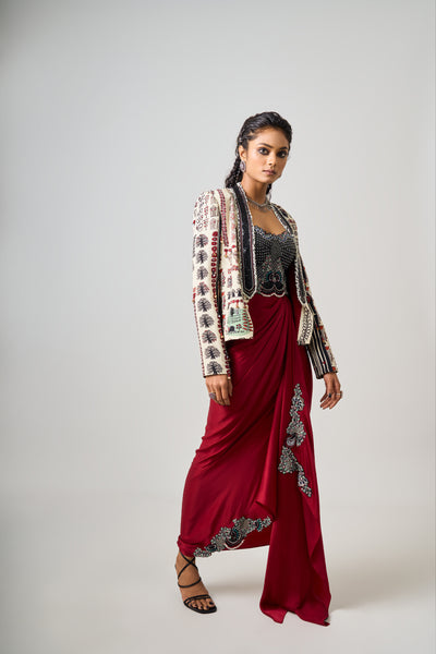 Nupur Kanoi Short Blazer Set indian designer wear online shopping melange singapore
