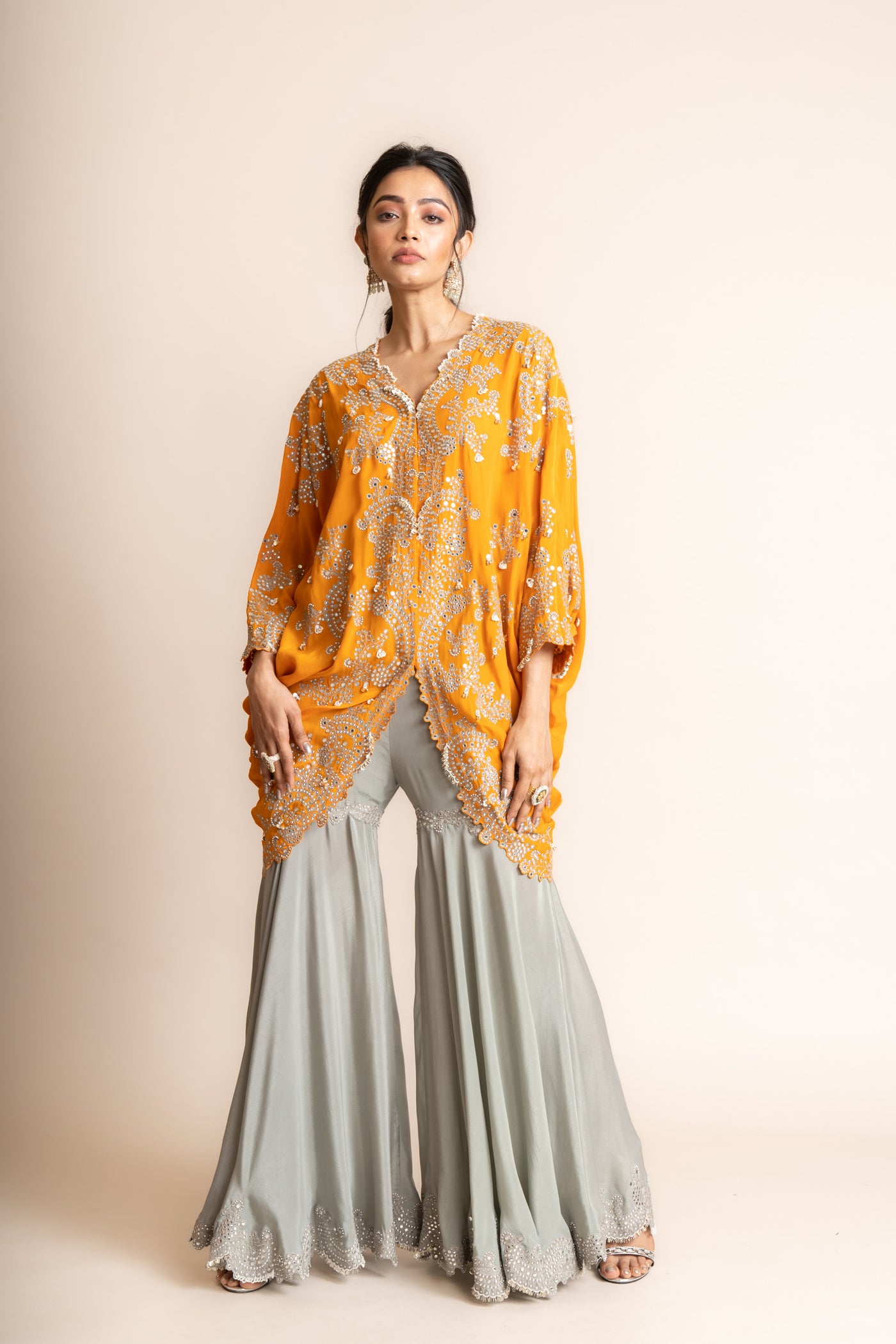 Nupur Kanoi Short-Kite With Gharara Set indian designer wear online shopping melange singapore