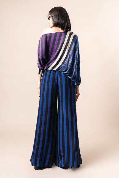 Nupur Kanoi Top And Pants Aubergine Cobalt indian designer wear online shopping melange singapore