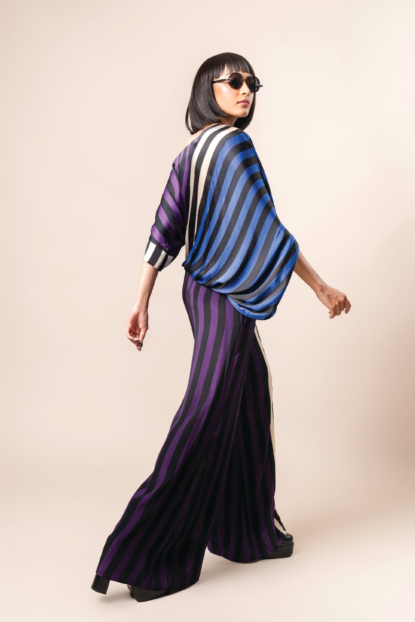 Nupur Kanoi Top And Pants Aubergine indian designer wear online shopping melange singapore