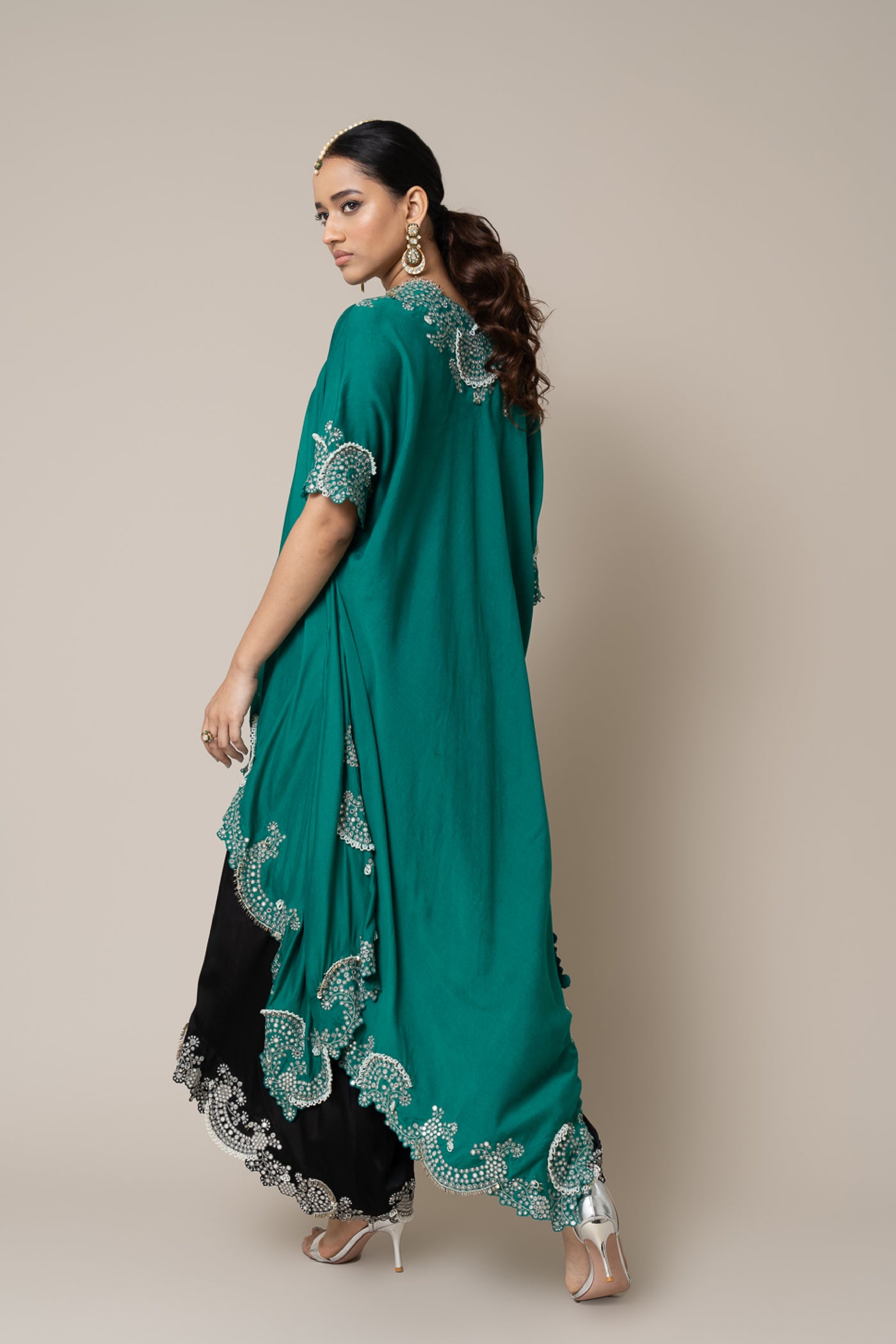 Nupur Kanoi Top And Pants Set Sea Green indian designer wear online shopping melange singapore