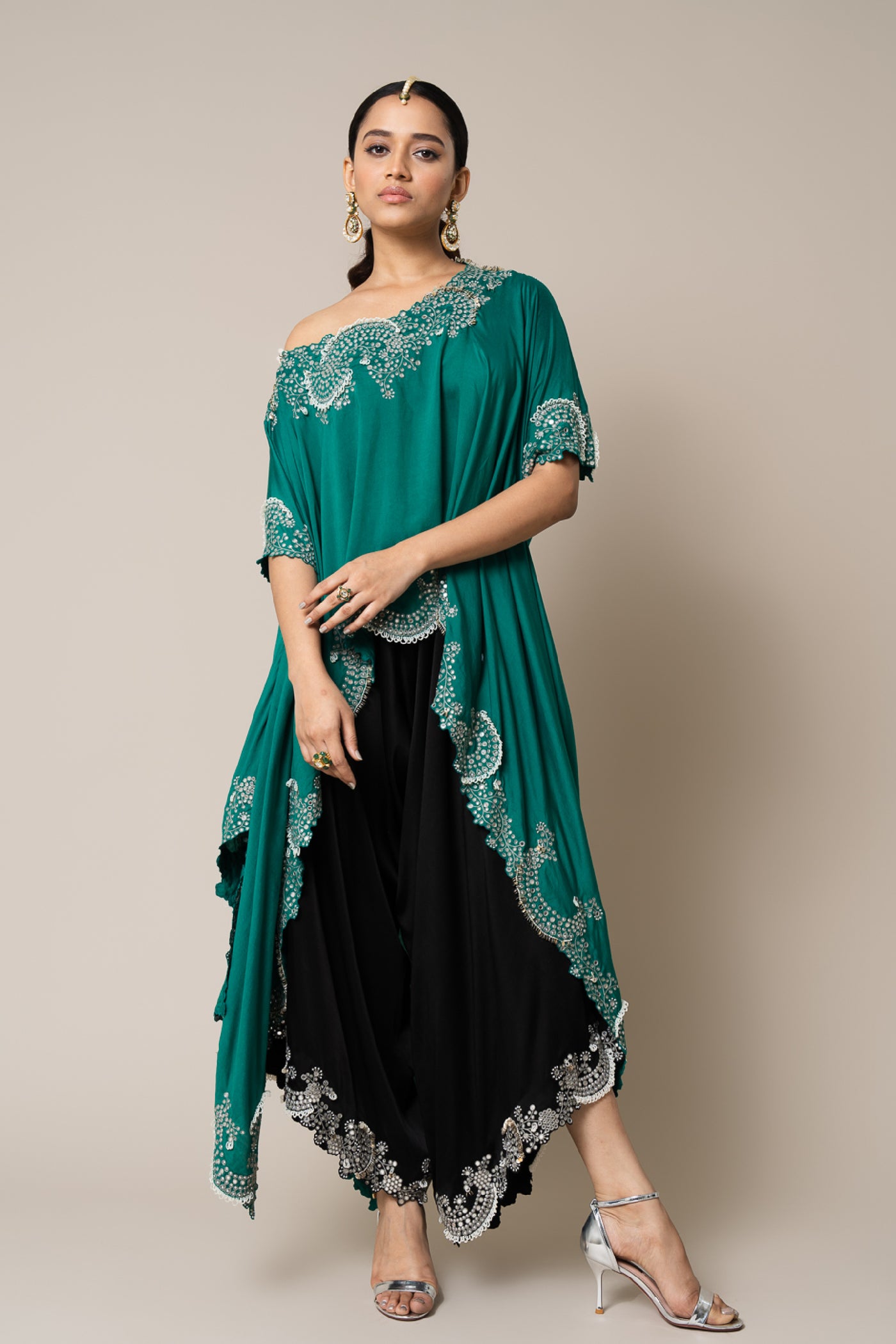 Nupur Kanoi Top And Pants Set Sea Green indian designer wear online shopping melange singapore