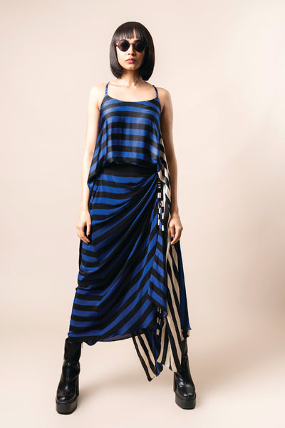 Nupur Kanoi Top And Skirt Cobalt indian designer wear online shopping melange singapore