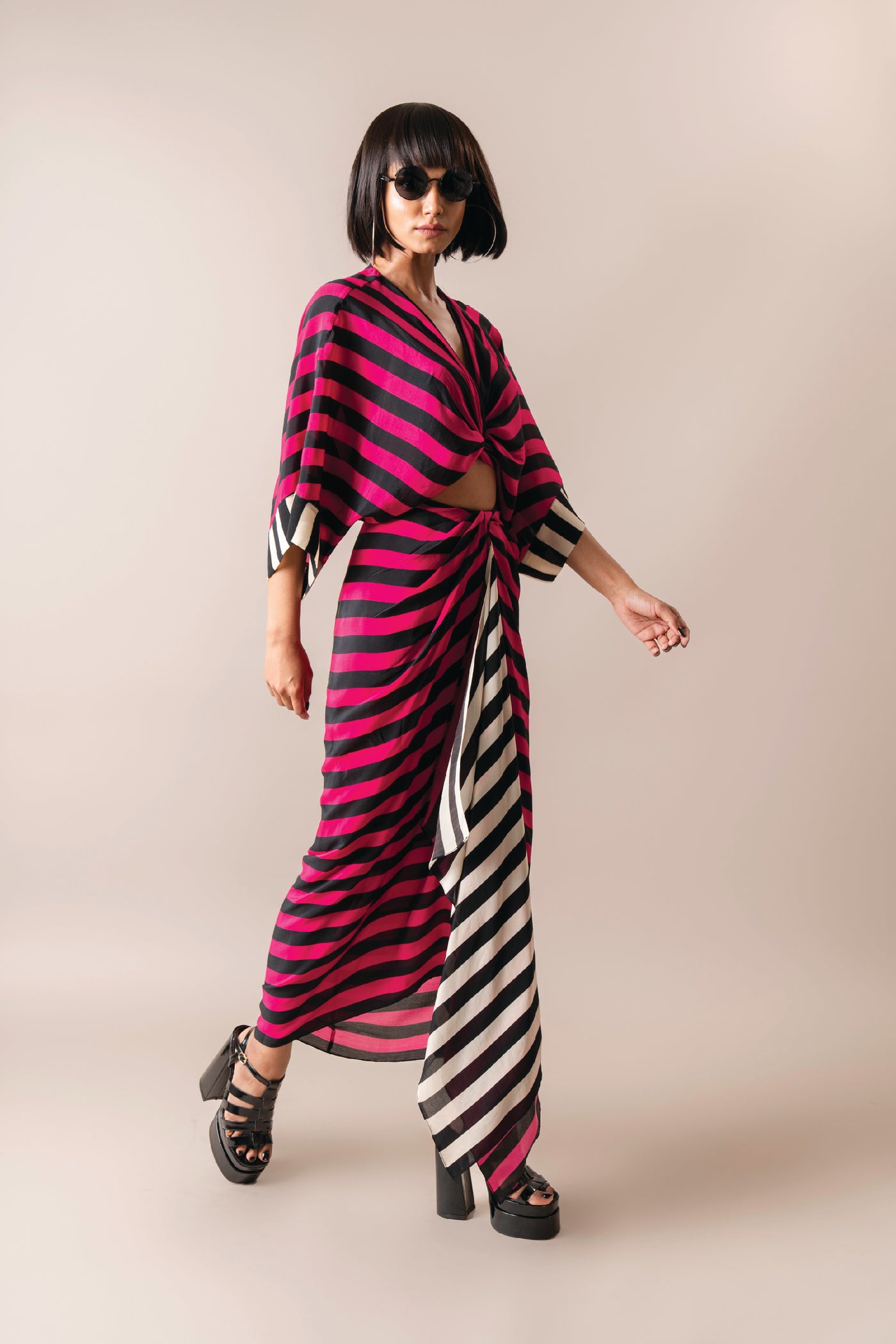 Nupur Kanoi Top And Skirt Magenta indian designer wear online shopping melange singapore
