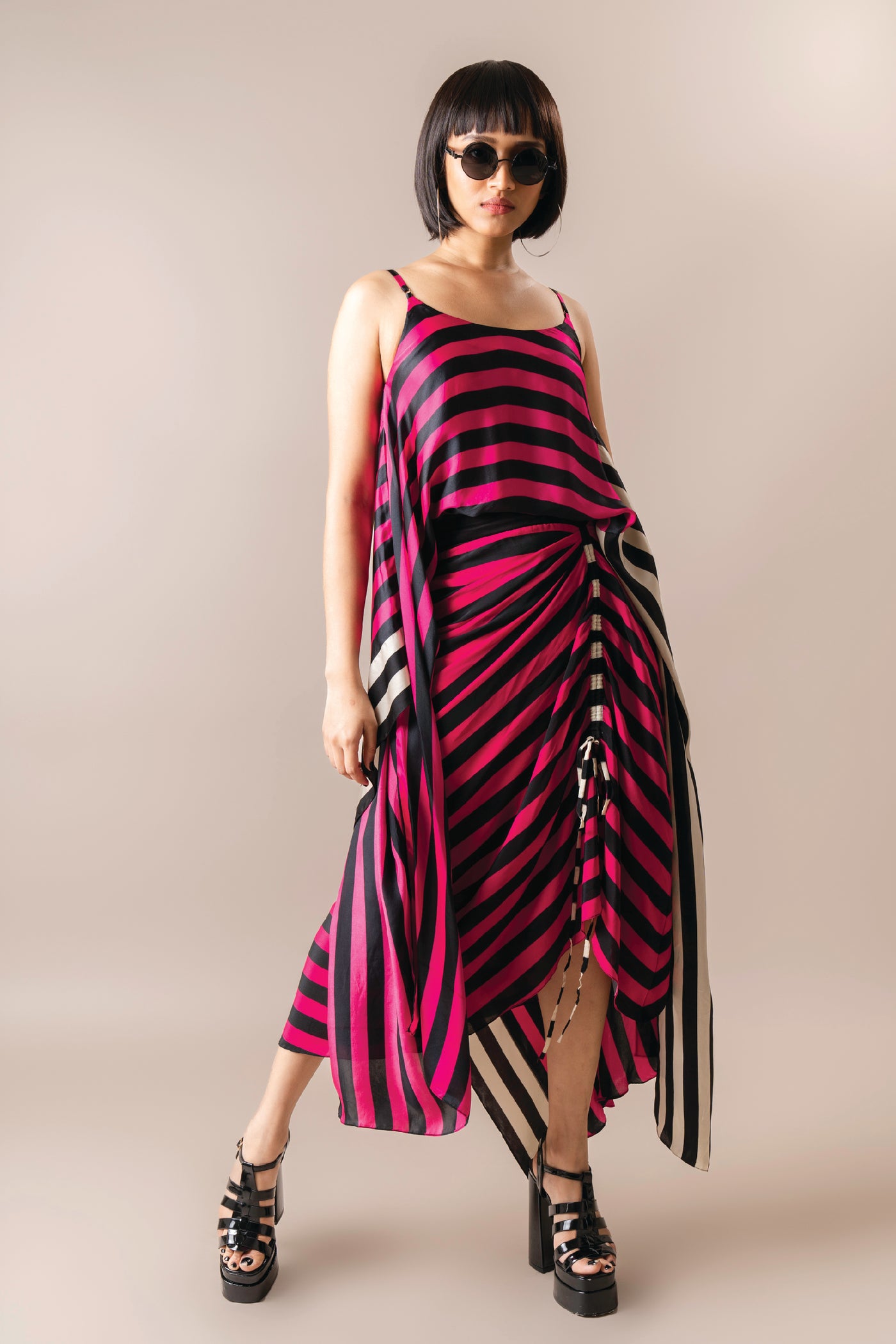 Nupur Kanoi Top Singlet And Skirt Magenta indian designer wear online shopping melange singapore