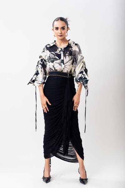 Nupur Kanoi White Top Skirt Set indian designer wear online shopping melange singapore 
