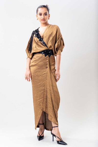 Nupur Kanoi Wrap Dress indian designer wear online shopping melange singapore 