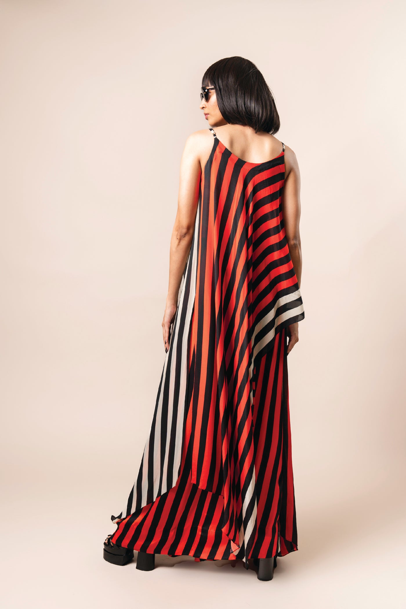 Nupur Kanoi Wrap Singlet Top And Lungi Tangerine indian designer wear online shopping melange singapore
