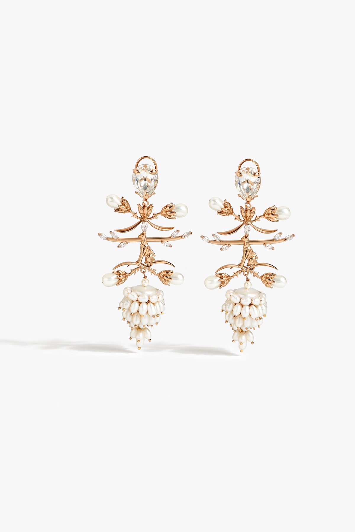 Outhous Crown of Pearls Earrings indian designer wear online shopping melange singapore 