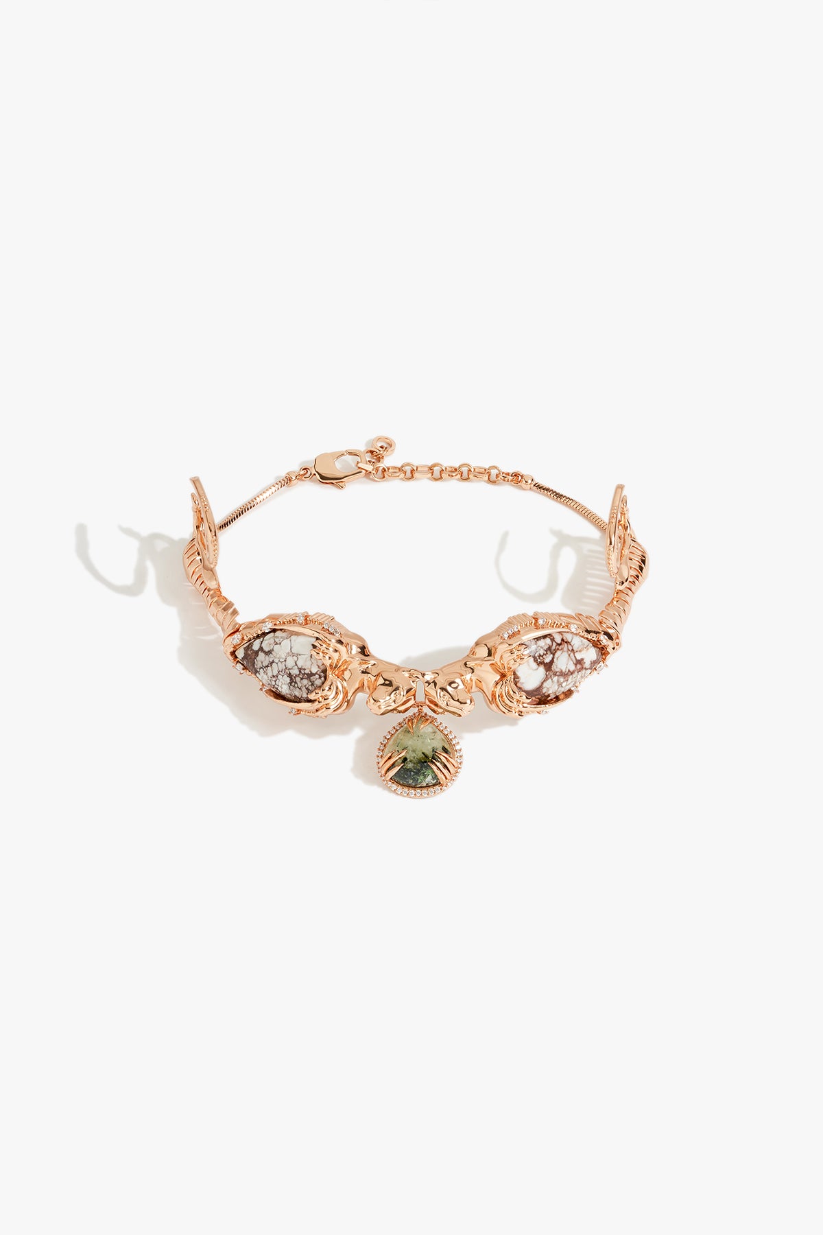 Outhous Leopard Temptress Choker in Wild-horse Jasper indian designer wear online shopping melange singapore