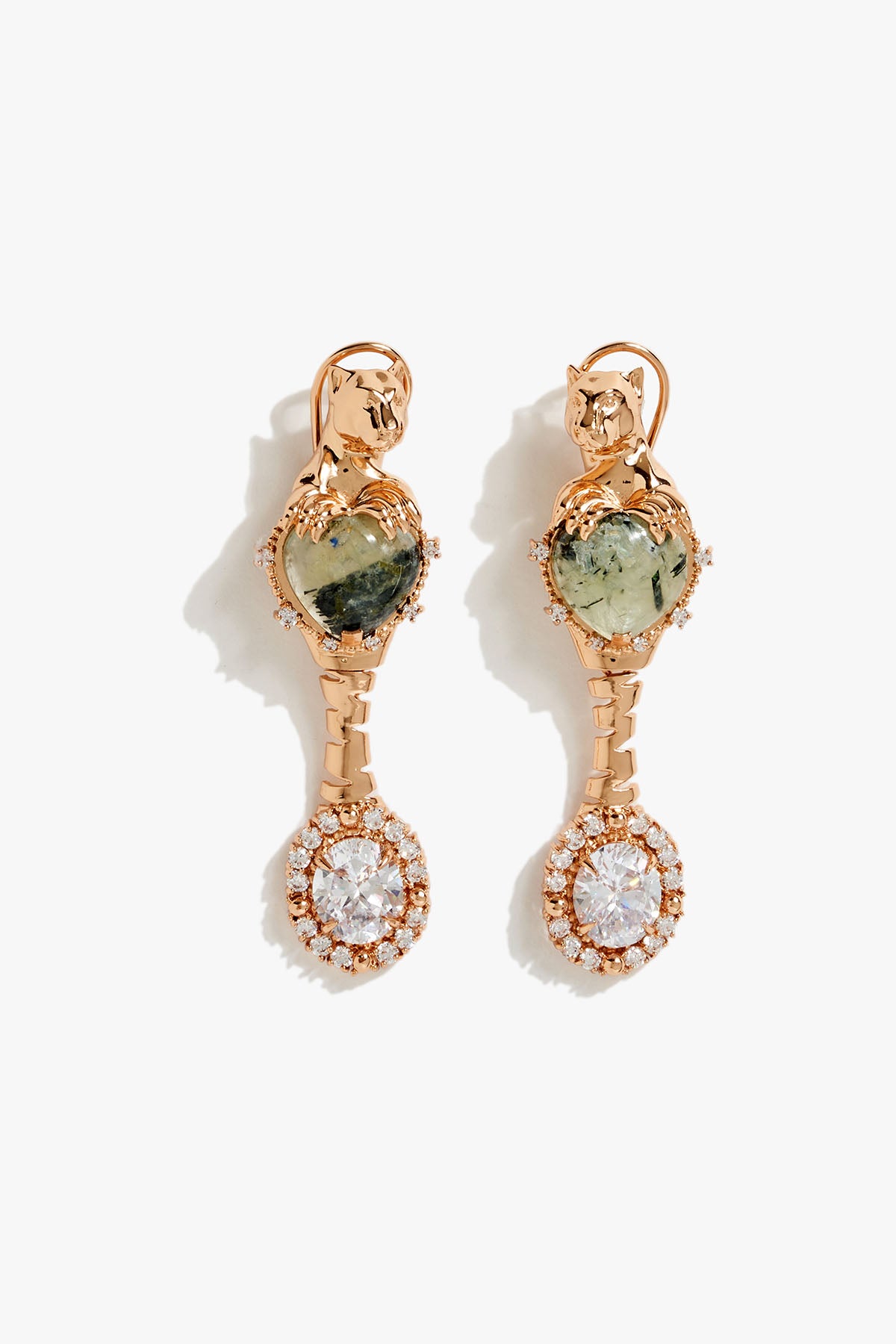 Outhous Leopard Trail Drop Earrings in Prehnite indian designer wear online shopping melange singapore 