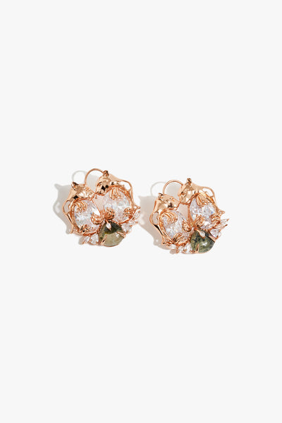 Outhous Leopard Triumph Studs in Prehnite indian designer wear online shopping melange singapore 
