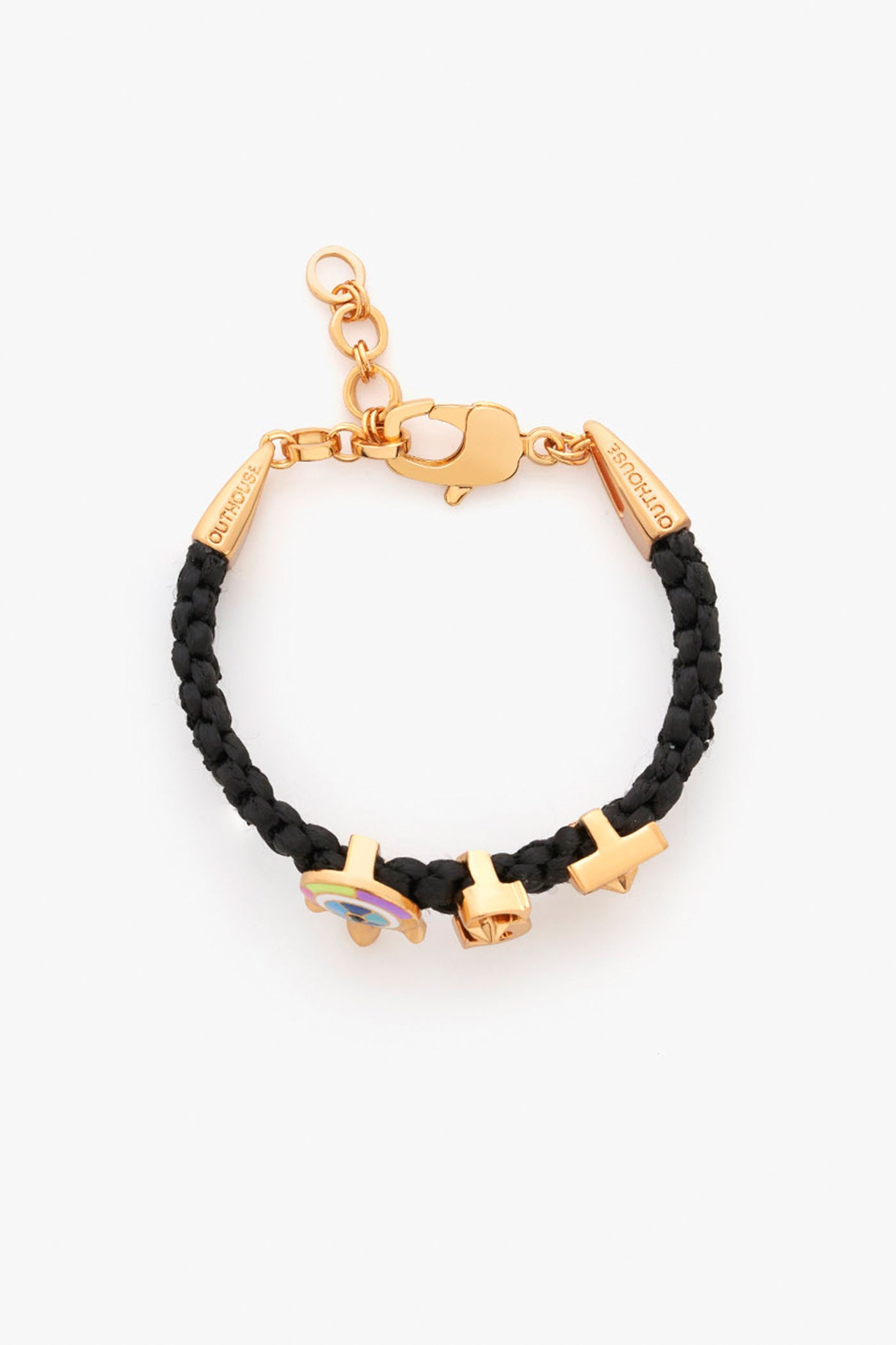 Outhouse Love Links Bracelet In Black Gold Finish jewellery indian designer wear online shopping melange singapore