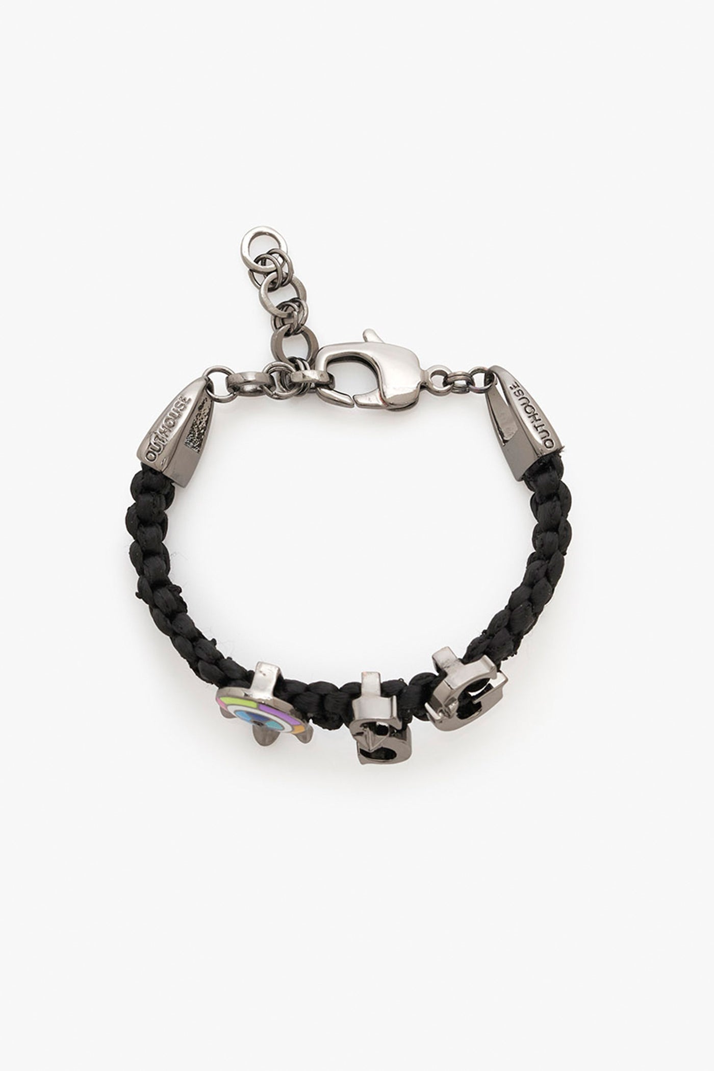 Outhouse Love Links Bracelet In Black Gunmetal Finish jewellery indian designer wear online shopping melange singapore