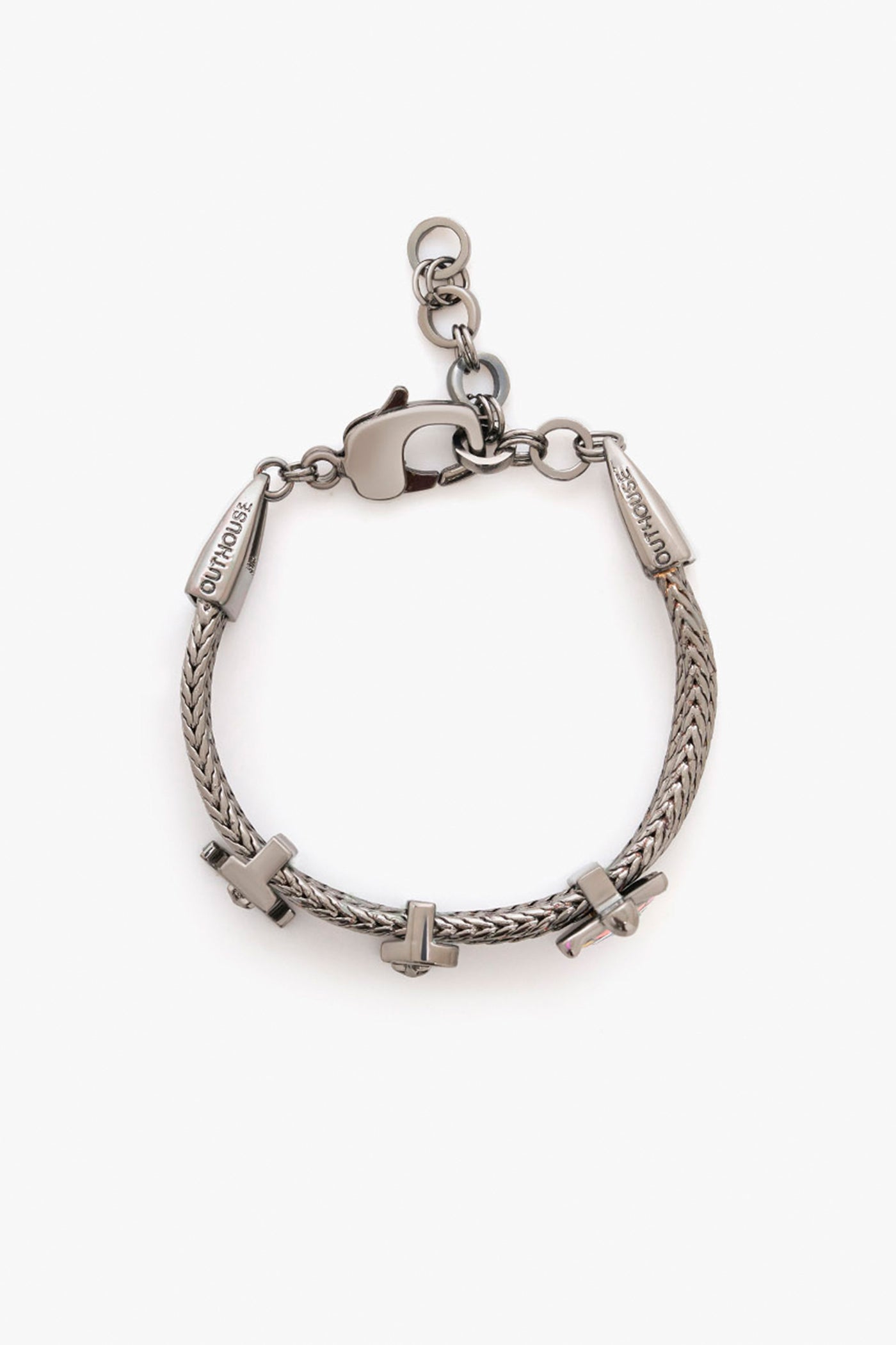 Outhouse Love Links Bracelet In Gunmetal jewellery indian designer wear online shopping melange singapore