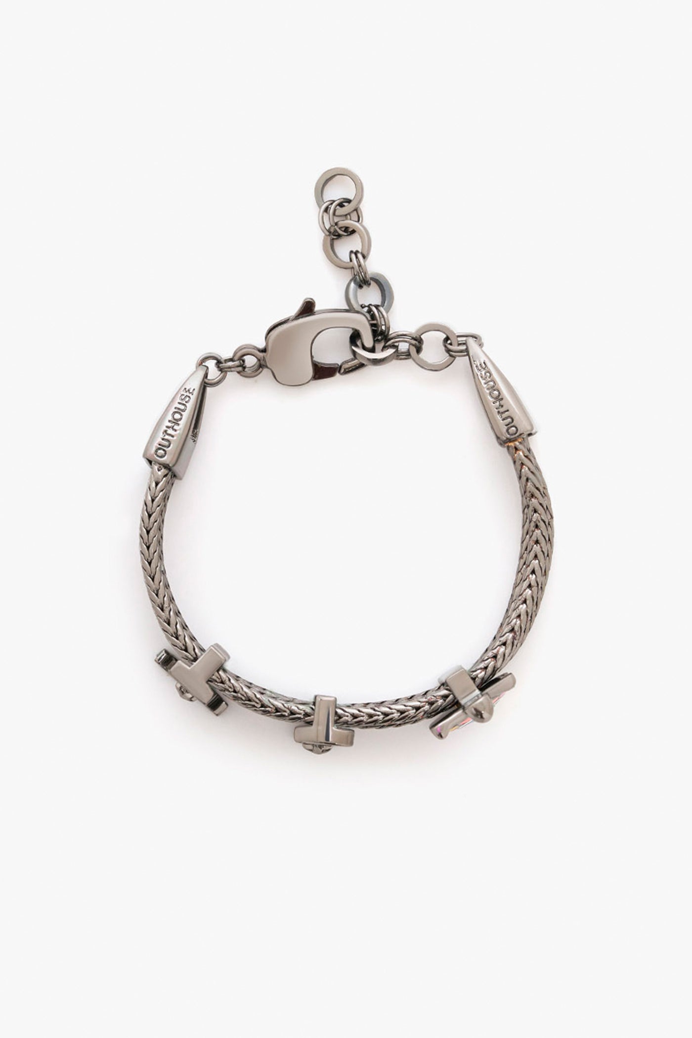 Outhouse Love Links Bracelet In Gunmetal jewellery indian designer wear online shopping melange singapore