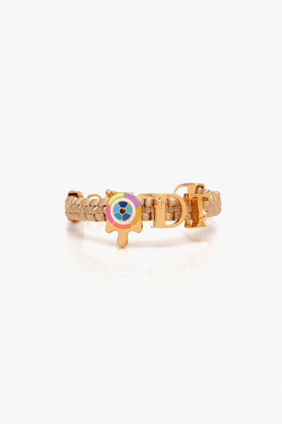 Outhouse Love Links Bracelet In Sand Brown Gold Finish jewellery indian designer wear online shopping melange singapore