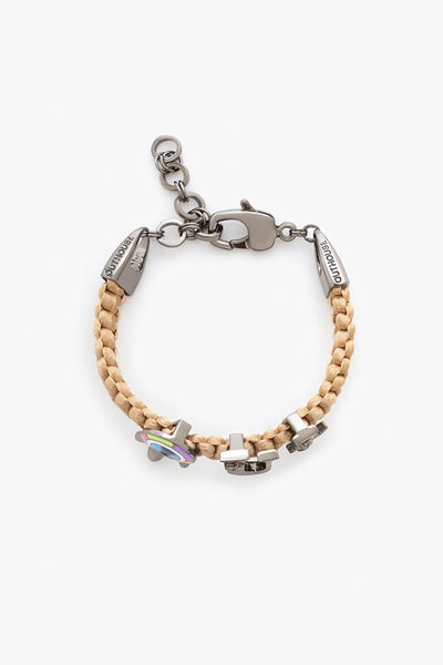 Outhouse Love Links Bracelet In Sand Brown Gunmetal Finish jewellery indian designer wear online shopping melange singapore