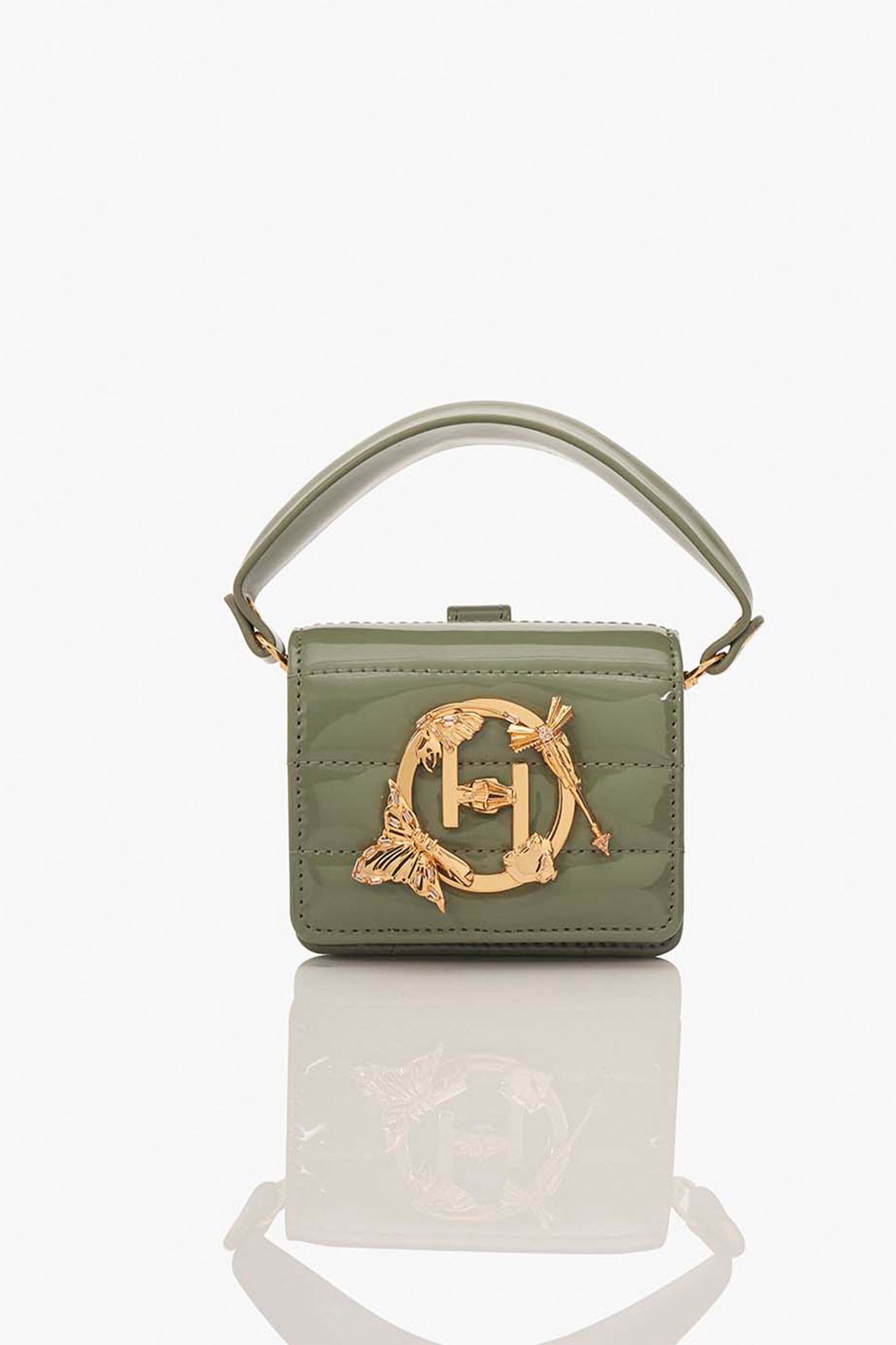 Outhouse Oh V Furbie In Olive accessories online shopping melange singapore indian designer wear